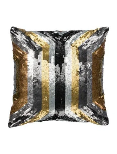 Pre-owned Jonathan Adler Sequin Linen Throw Pillow