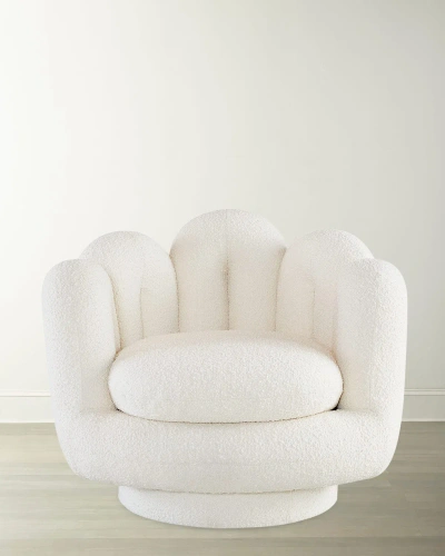 Jonathan Adler Serpentine Swivel Chair In White