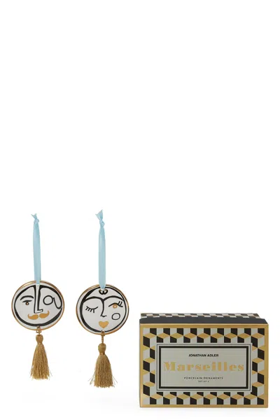 Jonathan Adler Set Of 2 'marseilles' Ornaments