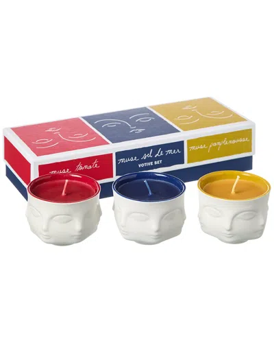 Jonathan Adler Set Of 3 Muse Couleur Votive Candles In Multi