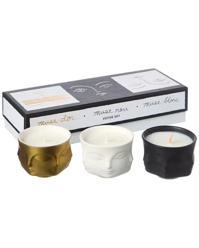 Jonathan Adler Muse Votive Candle Set Of 3 In Multicolor