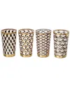 Jonathan Adler Set Of 4 Boxed Versailles Highball Glasses In Multi
