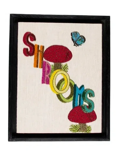Pre-owned Jonathan Adler Shrooms Beaded Wall Art