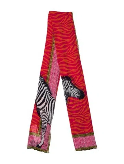 Pre-owned Jonathan Adler Silk Paisley Print Scarf In Pink
