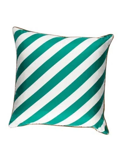 Pre-owned Jonathan Adler Silk Throw Pillow In Green