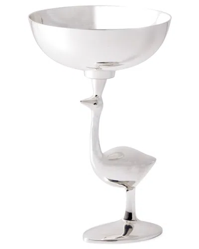 Jonathan Adler Silver Plated Candle Holder In White