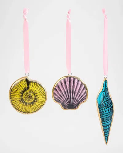 Jonathan Adler Sirena 3-piece Porcelain Ornament Set In Multi
