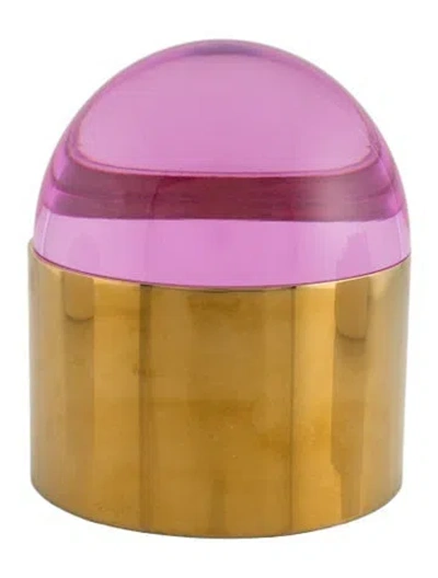 Pre-owned Jonathan Adler Small Globo Box In Metallic/pink