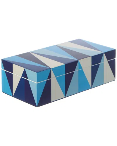 Jonathan Adler Small Sorrento Lacquer Box In Blue