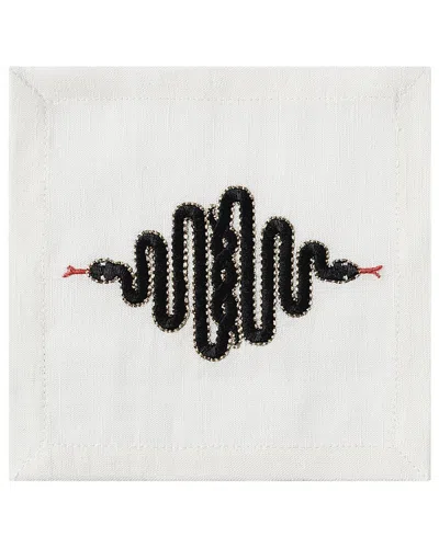 Jonathan Adler Snake Cocktail Napkins In Black
