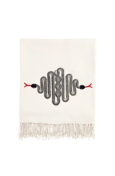 Jonathan Adler Snake Embellished Throw Blanket In Multi