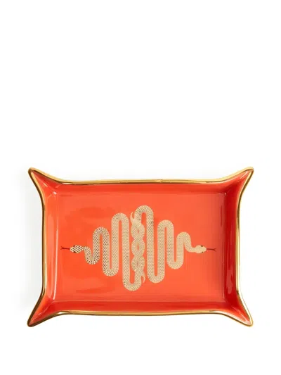 Jonathan Adler Snake-motif Serving Tray In Orange