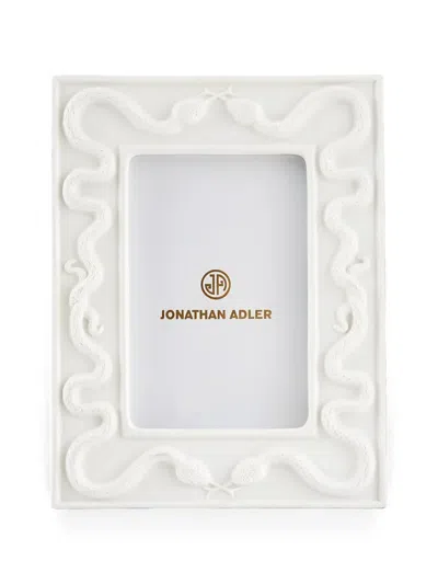 Jonathan Adler Snake-embossed Picture Frame In White