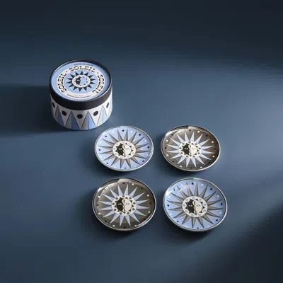 Jonathan Adler Soleil Coaster Set In Blue;white;gray;silver;cream
