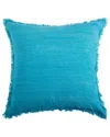 Jonathan Adler Solid Silk Fray Pillows In Blue