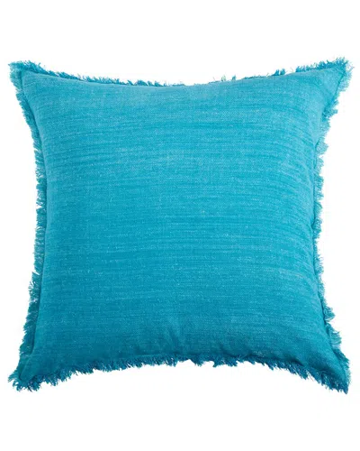 Jonathan Adler Solid Silk Fray Pillows In Blue