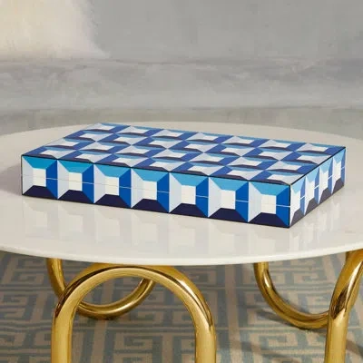 Jonathan Adler Sorrento  Backgammon In Blue