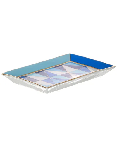 Jonathan Adler Sorrento Rectangle Tray In Blue