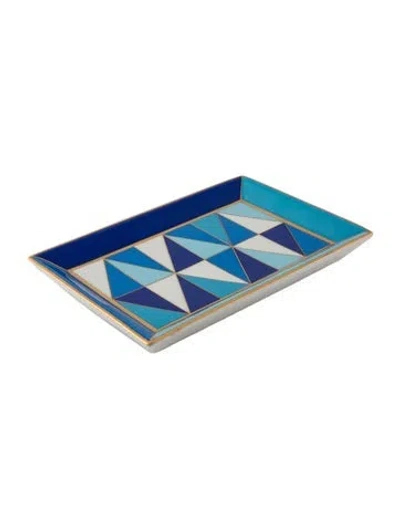 Pre-owned Jonathan Adler Sorrento Rectangle Tray In Blue