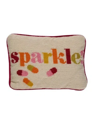 Pre-owned Jonathan Adler Sparkle! Needlepoint Throw Pillow In Neutral