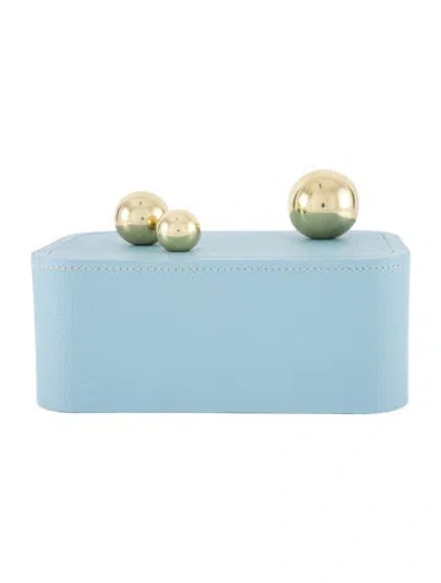 Pre-owned Jonathan Adler St. Germain Leather Box In Blue