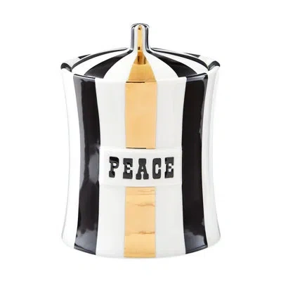 Jonathan Adler Storage Jar In Black,white,gold