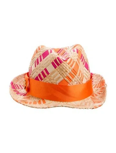 Pre-owned Jonathan Adler Straw Hat In Orange
