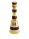 Jonathan Adler Striped Chroma Small Decanter In Gold
