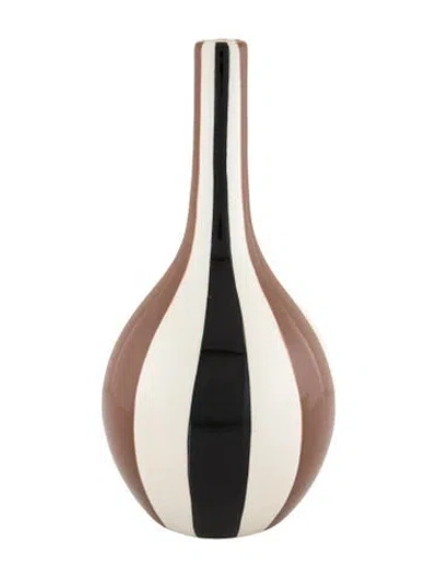 Pre-owned Jonathan Adler Striped Porcelain Vase In Neutral