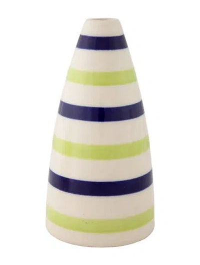 Pre-owned Jonathan Adler Striped Pot Au Porter Bud Vase In Neutrals