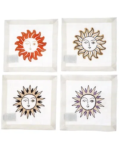Jonathan Adler Sun Cocktail Napkins In White