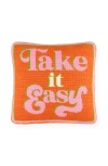 Jonathan Adler Take It Easy Needlepoint Pillow In Orange