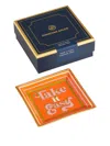 Jonathan Adler Take It Easy Square Tray (11.5cm X 11.5cm) In Orange