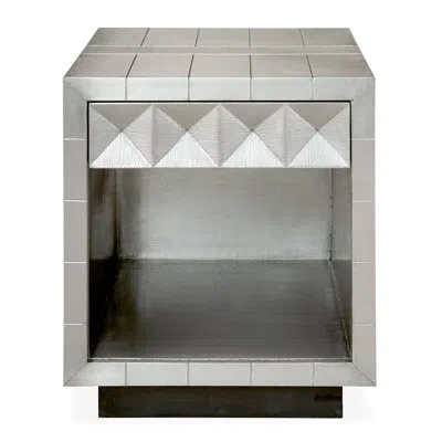 Jonathan Adler Talitha Bedside Table In Silver