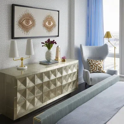 Jonathan Adler Talitha Credenza In Silver
