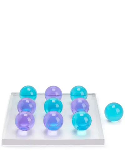 Jonathan Adler Tic Tac Toe Acrylic Game Set In Blue
