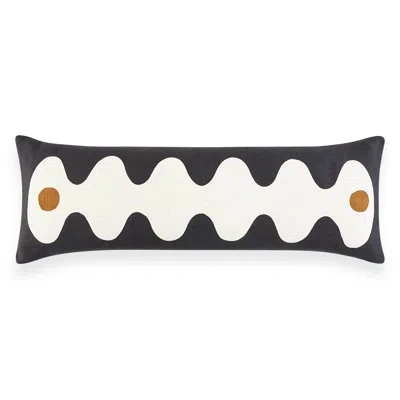Jonathan Adler Toklas Lumbar Pillow In Black,ivory,orange
