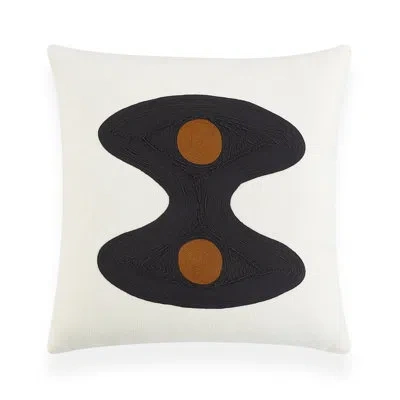 Jonathan Adler Toklas Square Pillow In Black,ivory,orange