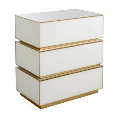 Jonathan Adler Torino 3 Drawer Console In Gold;brass