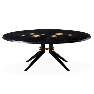 Jonathan Adler Trocadero 78" Double Pedestal Dining Table In Black