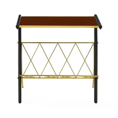 Jonathan Adler Trocadero Solid Wood Top End Table In Espresso Wood;oak Wood