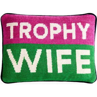 Jonathan Adler Trophy Wife Needlepoint Pillow In Multi