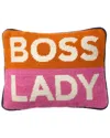 Jonathan Adler Us Boss Lady Needlepoint Pillow In Orange