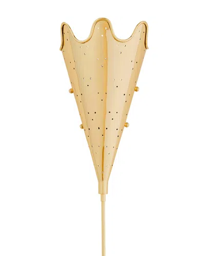 Jonathan Adler Us Brass Ripple Torchiere Sconce In Gold