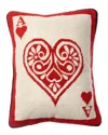 Jonathan Adler Us Kit Dealer's Choice Ace Of Hearts Needlepoint Pillow