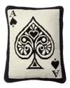 Jonathan Adler Us Kit Dealer's Choice Ace Of Spades Needlepoint Pillow