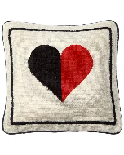 Jonathan Adler Us Kit Dealer's Choice Hearts Needlepoint Pillow In Black