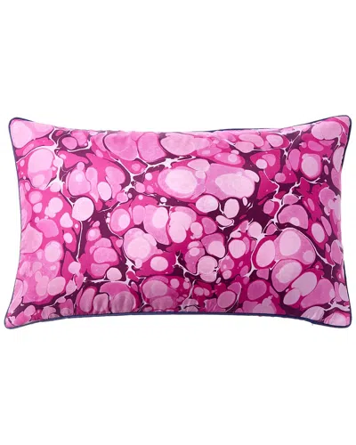 Jonathan Adler Us Kit Marbleized Silk Pillow In Fuchsia