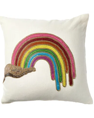 Jonathan Adler Us Rainbow Hand Beaded Pillow