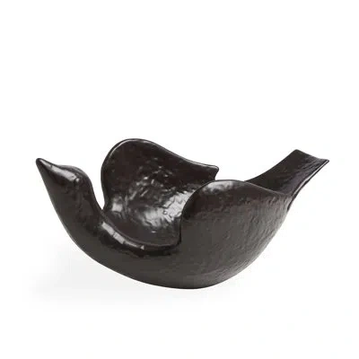 Jonathan Adler Vallauris Stoneware Fruit Bowl In Black
